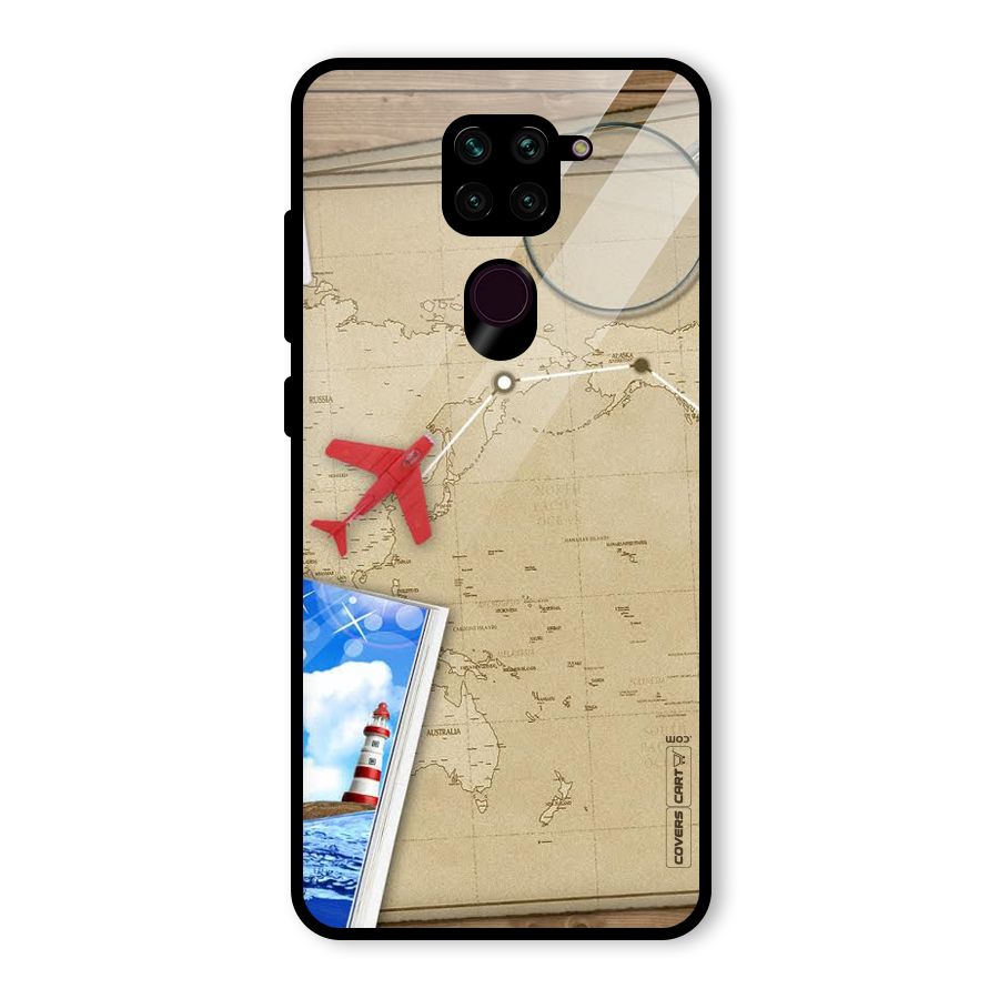 Summer Travel Glass Back Case for Redmi Note 9