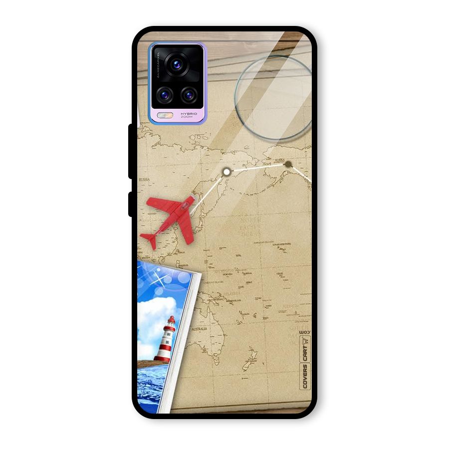 Summer Travel Glass Back Case for Vivo V20 Pro