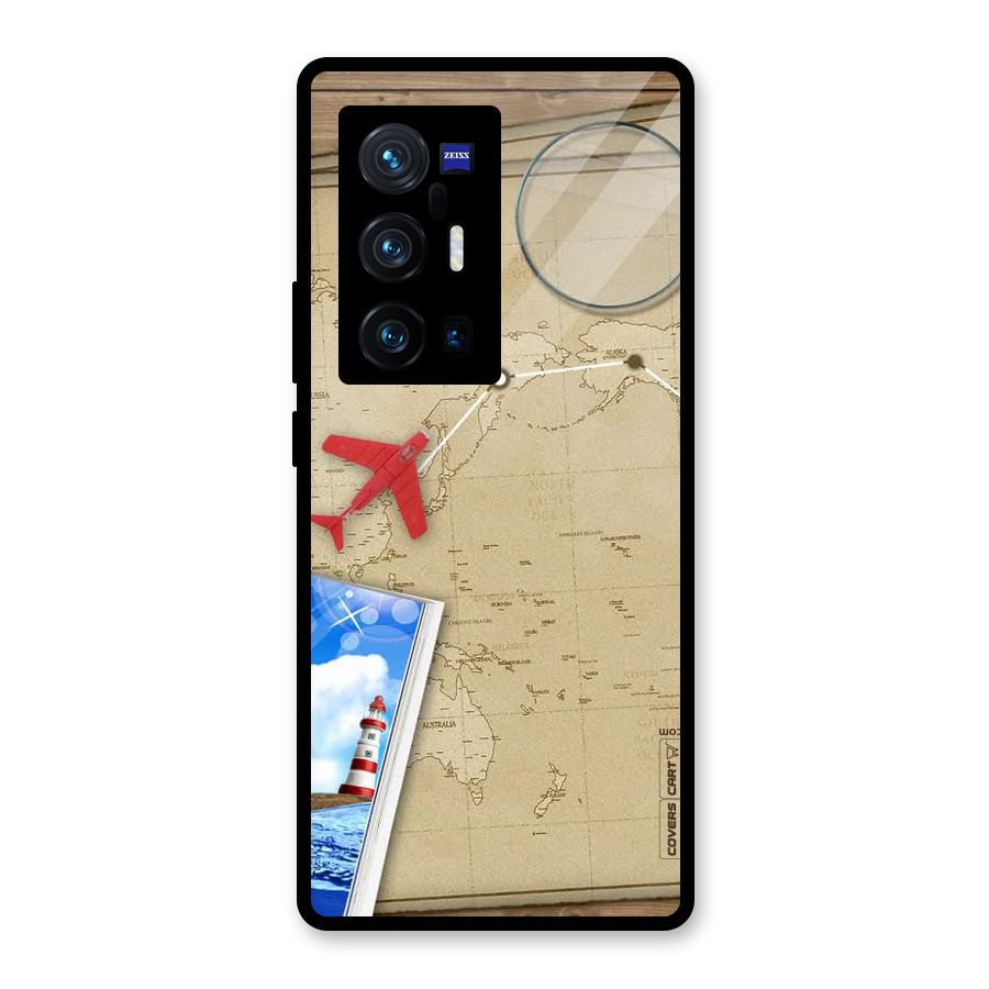 Summer Travel Glass Back Case for Vivo X70 Pro Plus
