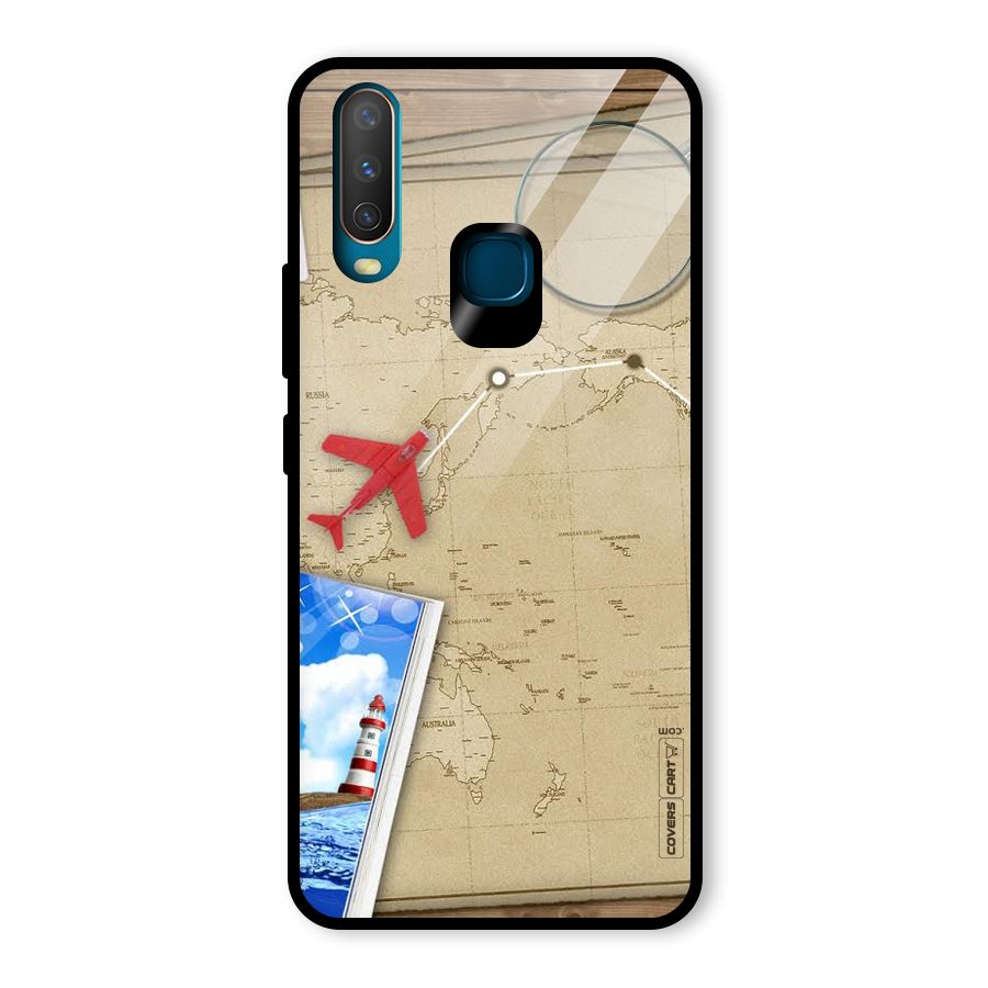 Summer Travel Glass Back Case for Vivo Y12