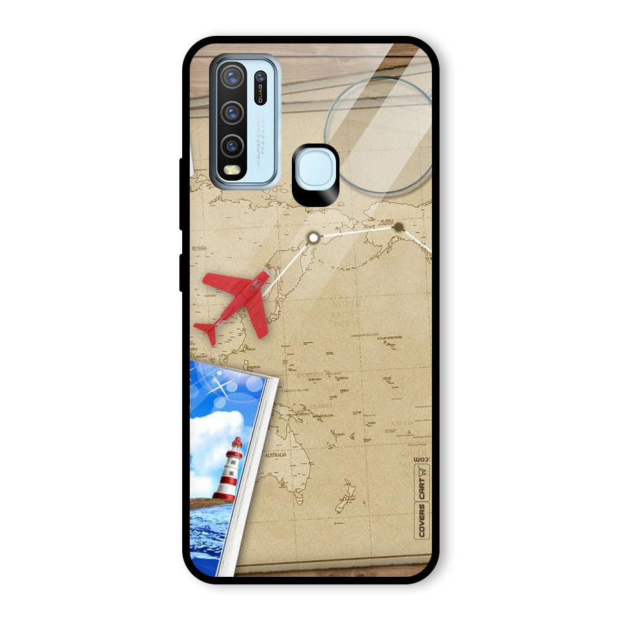 Summer Travel Glass Back Case for Vivo Y50