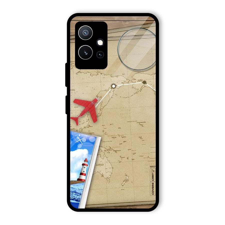 Summer Travel Glass Back Case for Vivo Y75 5G