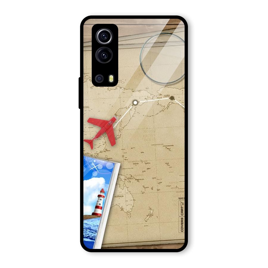 Summer Travel Glass Back Case for Vivo iQOO Z3