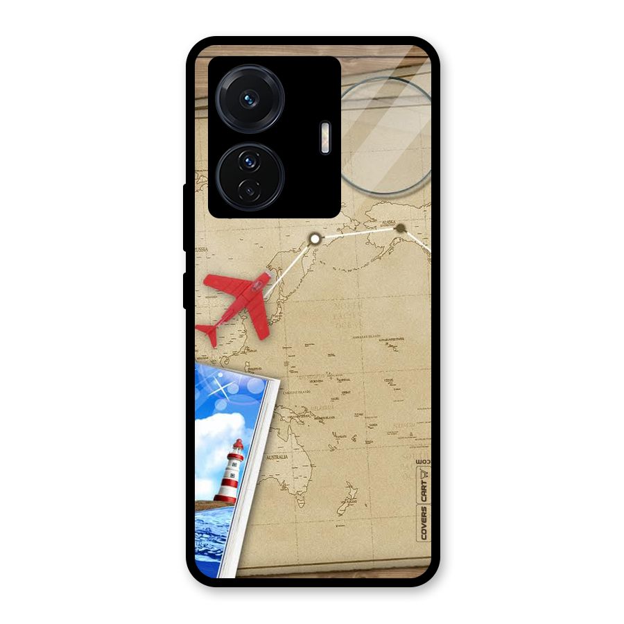 Summer Travel Glass Back Case for Vivo iQOO Z6 Pro