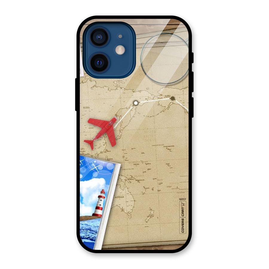 Summer Travel Glass Back Case for iPhone 12 Mini