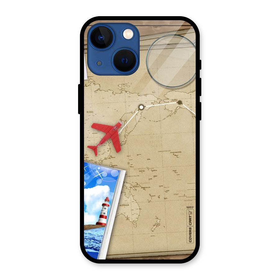Summer Travel Glass Back Case for iPhone 13 Mini