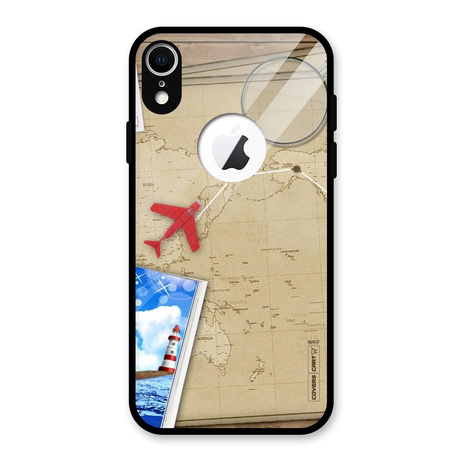 Summer Travel Glass Back Case for iPhone XR Logo Cut