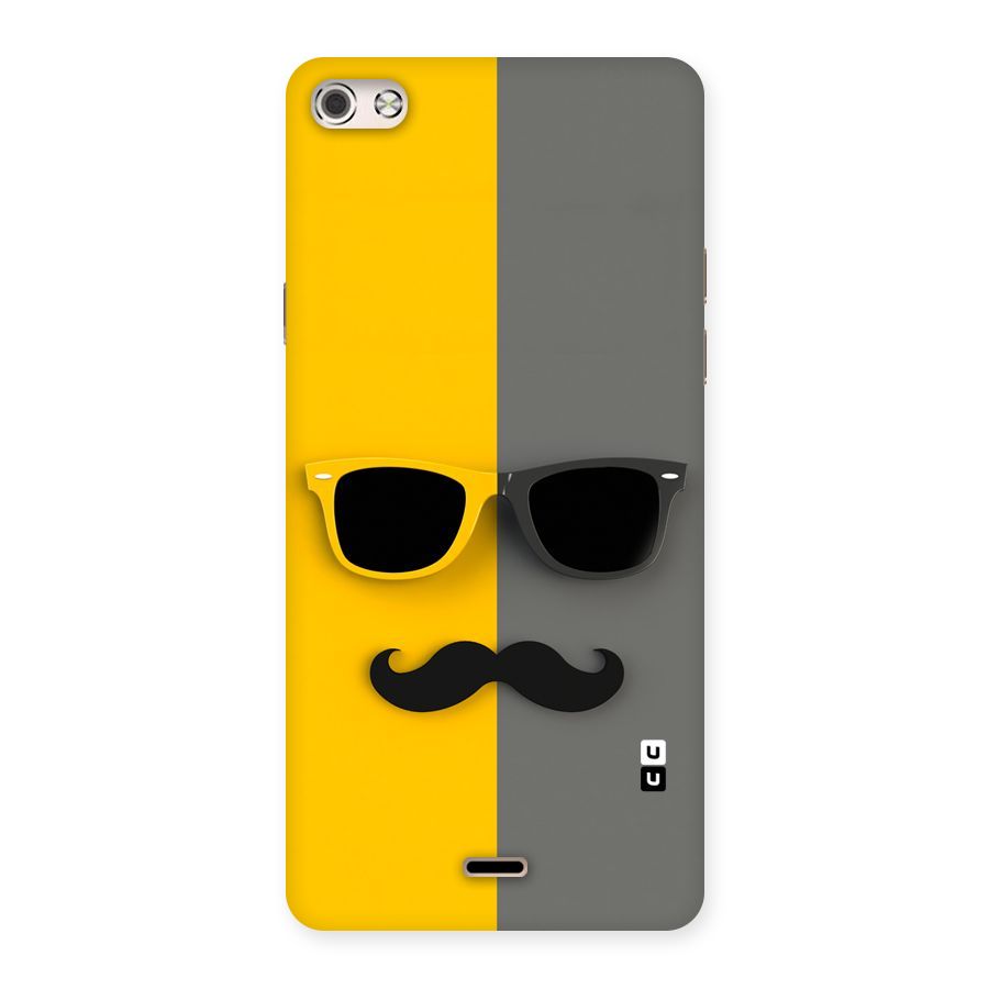 Sunglasses and Moustache Back Case for Micromax Canvas Silver 5