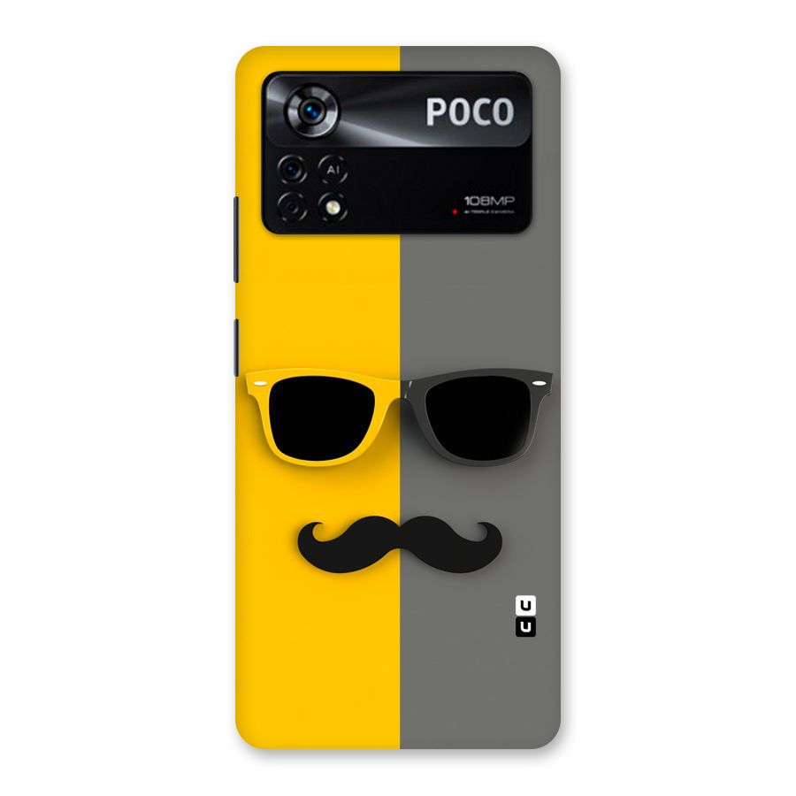 Sunglasses and Moustache Back Case for Poco X4 Pro 5G