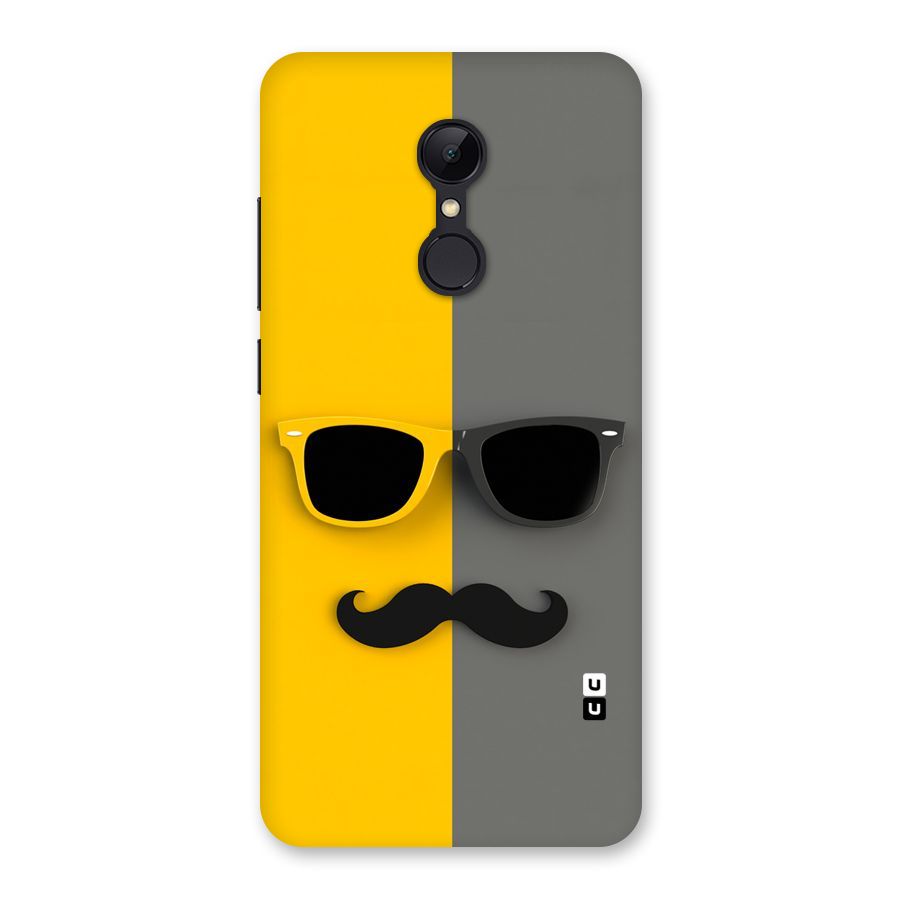Sunglasses and Moustache Back Case for Redmi 5