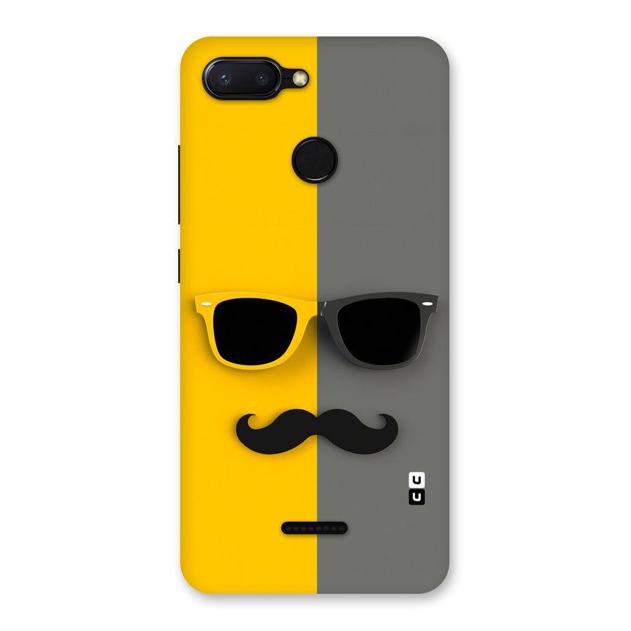 Sunglasses and Moustache Back Case for Redmi 6