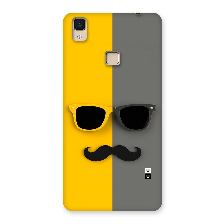 Sunglasses and Moustache Back Case for V3 Max