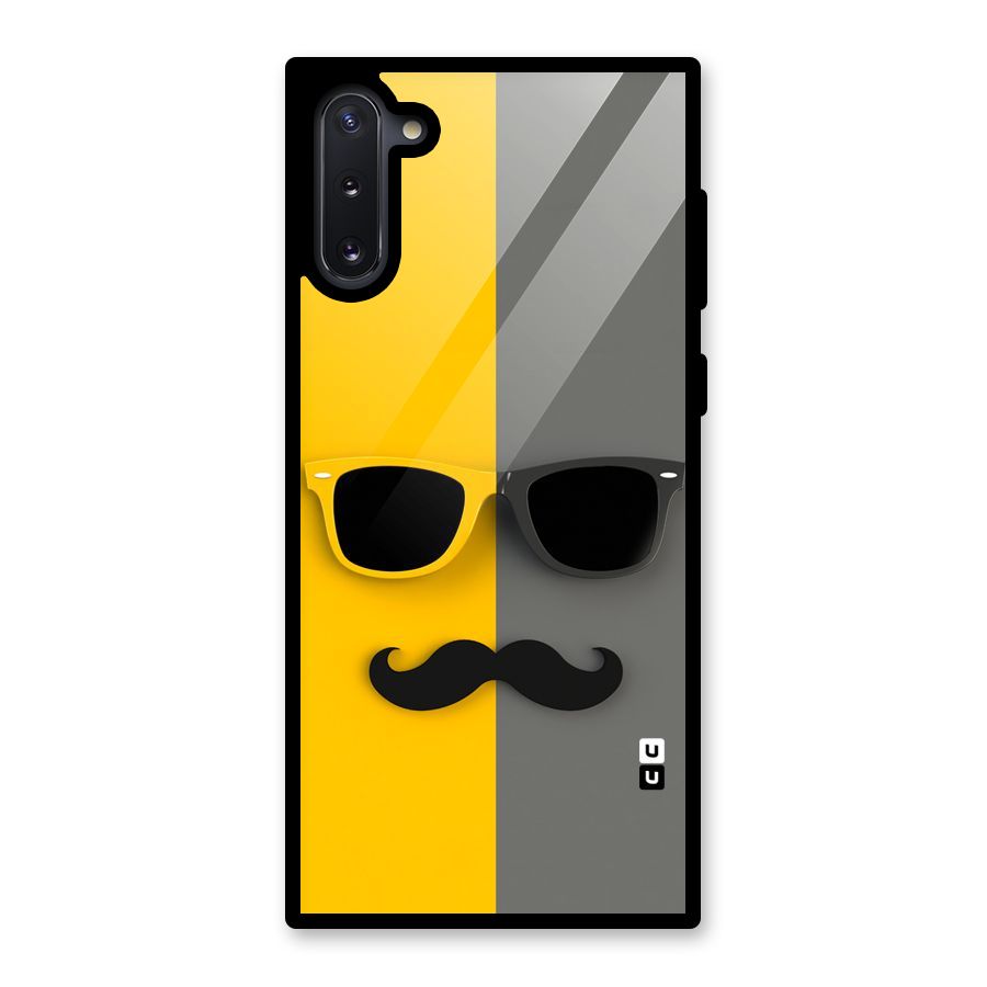 Sunglasses and Moustache Glass Back Case for Galaxy Note 10