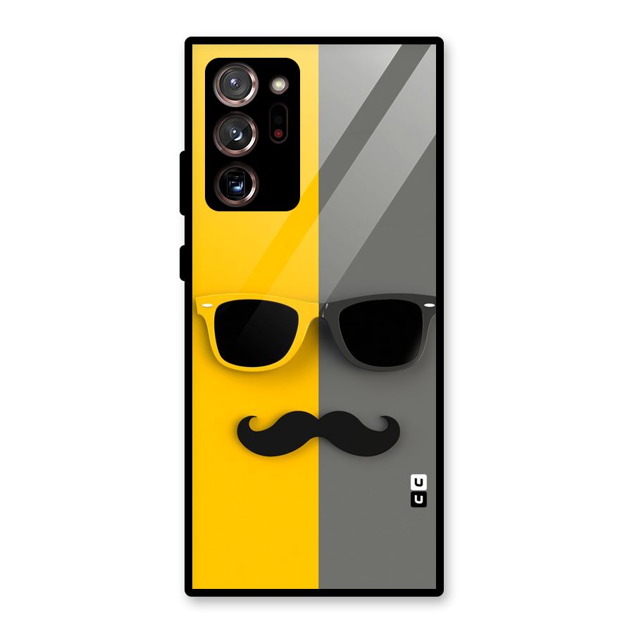 Sunglasses and Moustache Glass Back Case for Galaxy Note 20 Ultra
