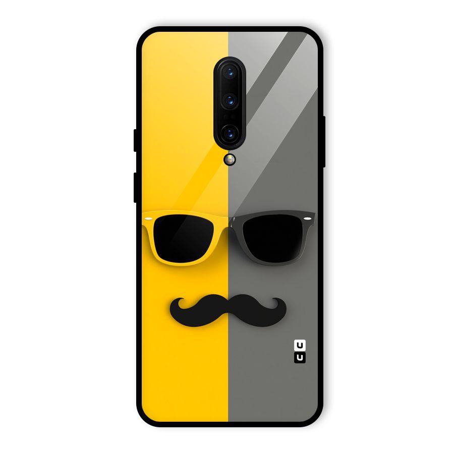 Sunglasses and Moustache Glass Back Case for OnePlus 7 Pro