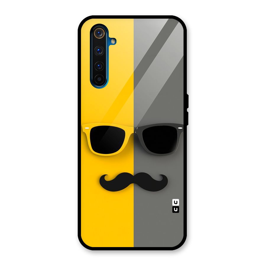 Sunglasses and Moustache Glass Back Case for Realme 6 Pro
