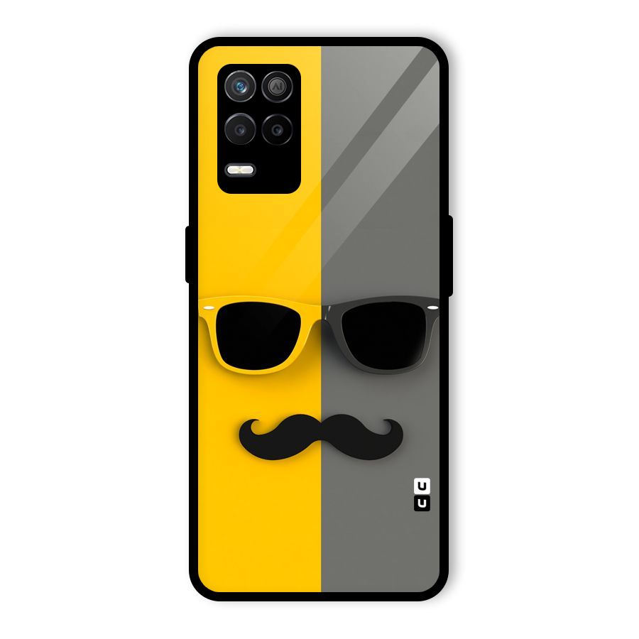 Sunglasses and Moustache Glass Back Case for Realme 8 5G