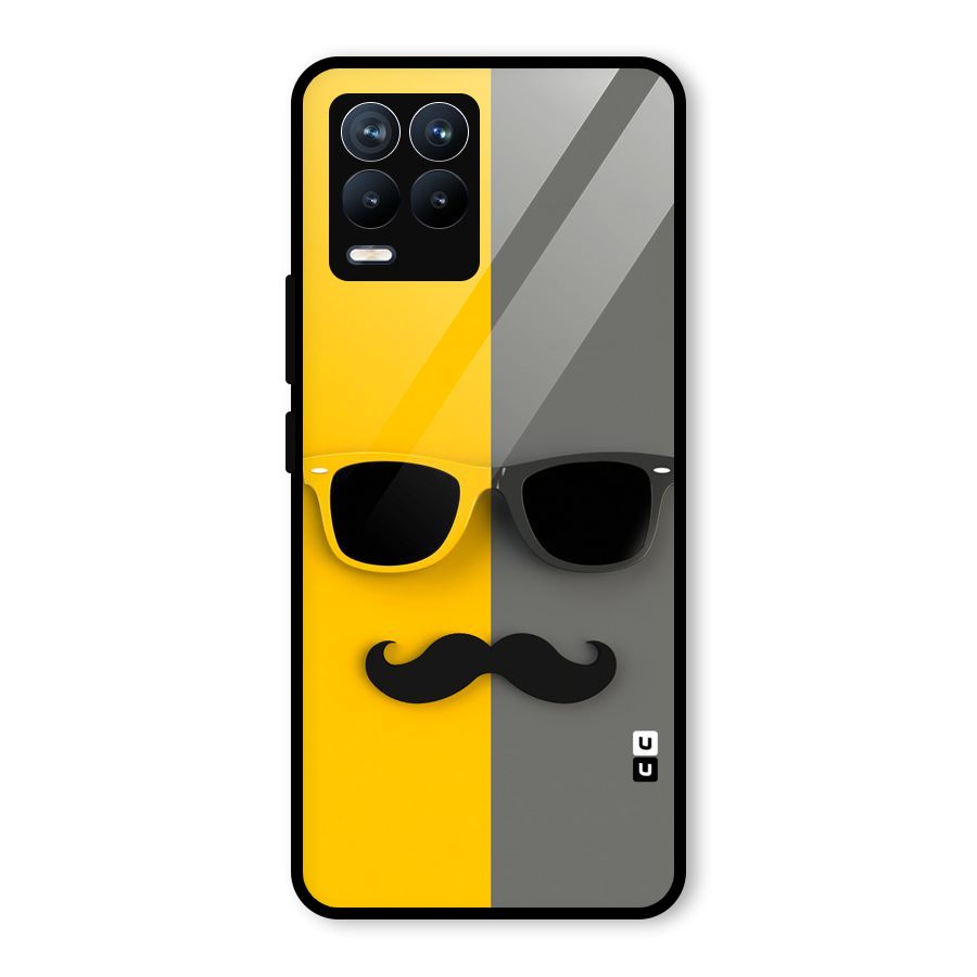 Sunglasses and Moustache Glass Back Case for Realme 8 Pro