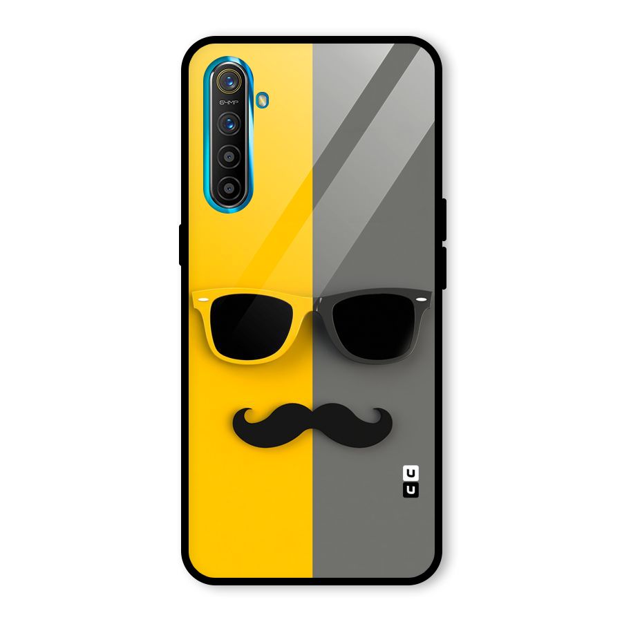 Sunglasses and Moustache Glass Back Case for Realme X2