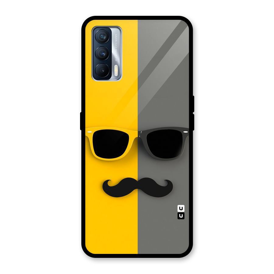 Sunglasses and Moustache Glass Back Case for Realme X7