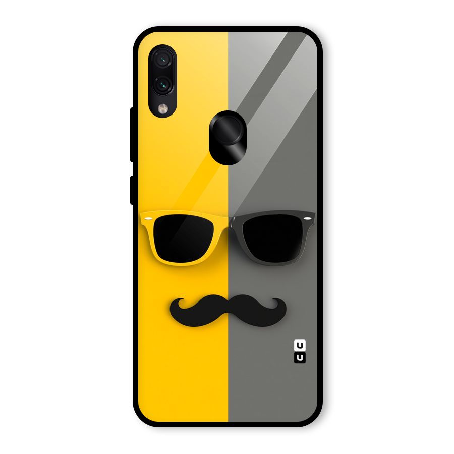Sunglasses and Moustache Glass Back Case for Redmi Note 7 Pro