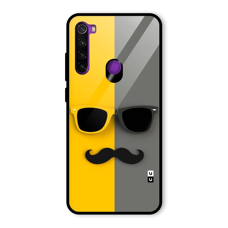Sunglasses and Moustache Glass Back Case for Redmi Note 8