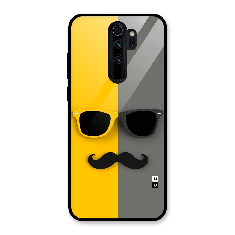 Sunglasses and Moustache Glass Back Case for Redmi Note 8 Pro