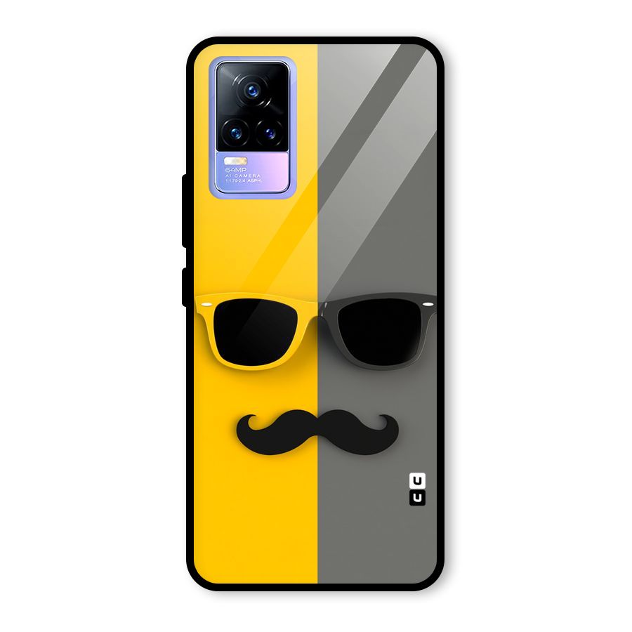 Sunglasses and Moustache Glass Back Case for Vivo Y73