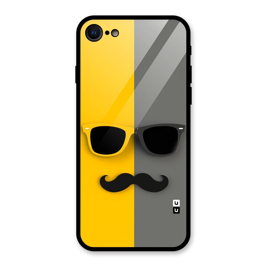 Sunglasses and Moustache Glass Back Case for iPhone SE 2022