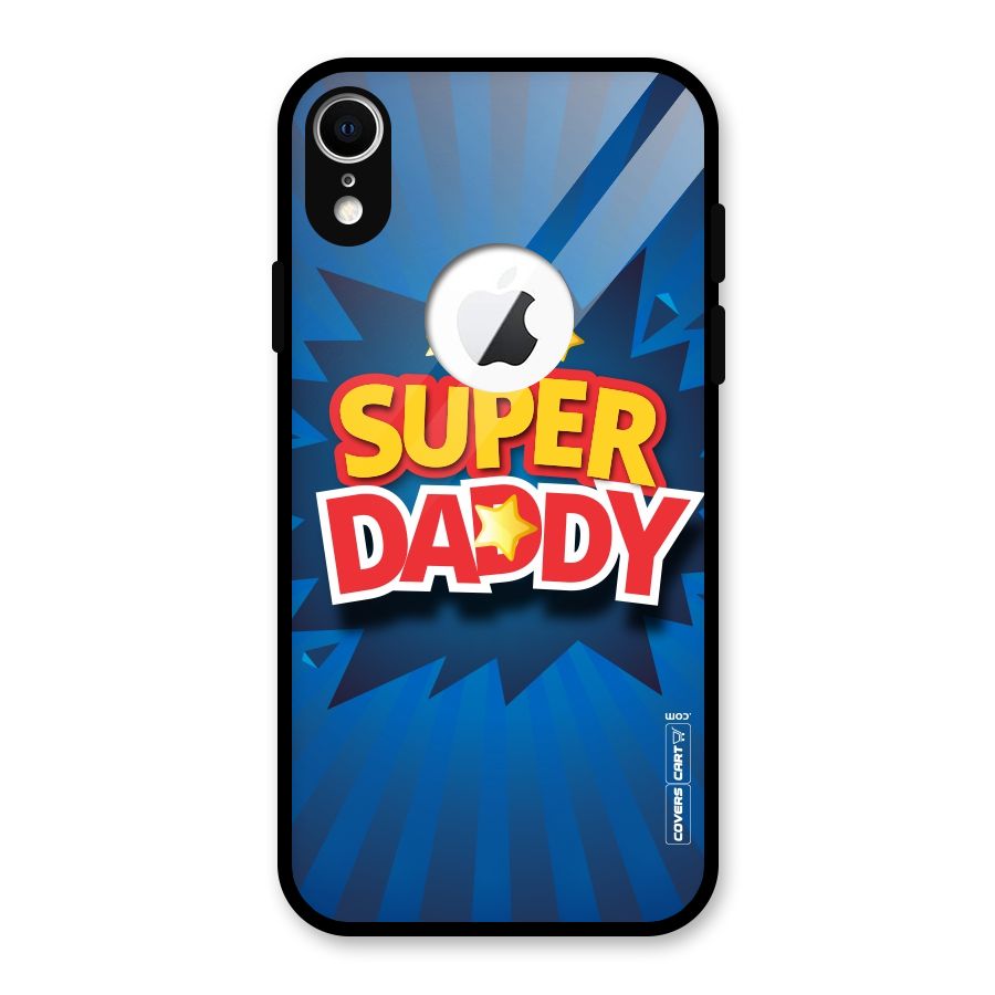 Super Daddy Glass Back Case for iPhone XR Logo Cut
