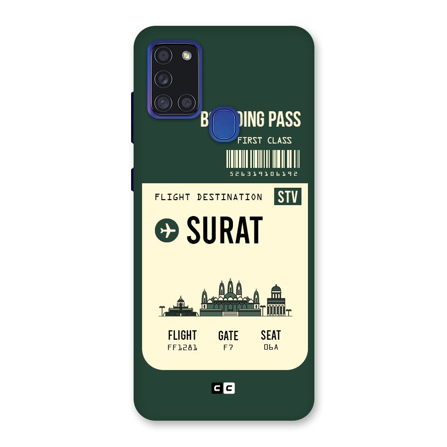 Surat Boarding Pass Back Case for Galaxy A21s