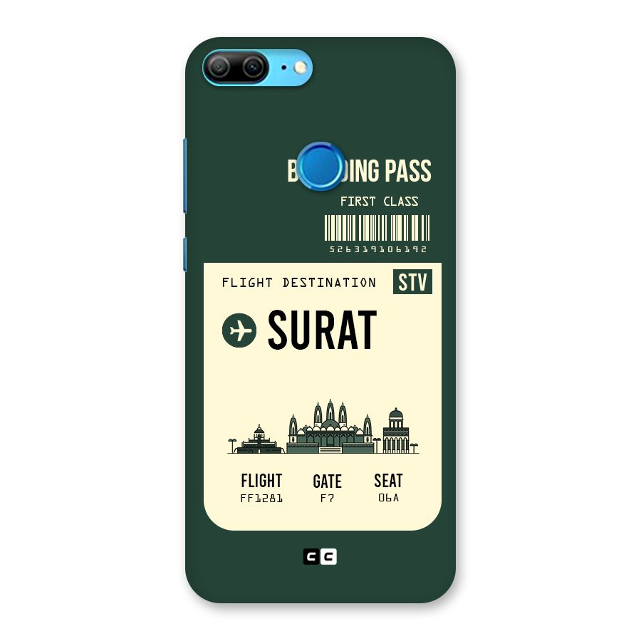 Surat Boarding Pass Back Case for Honor 9 Lite
