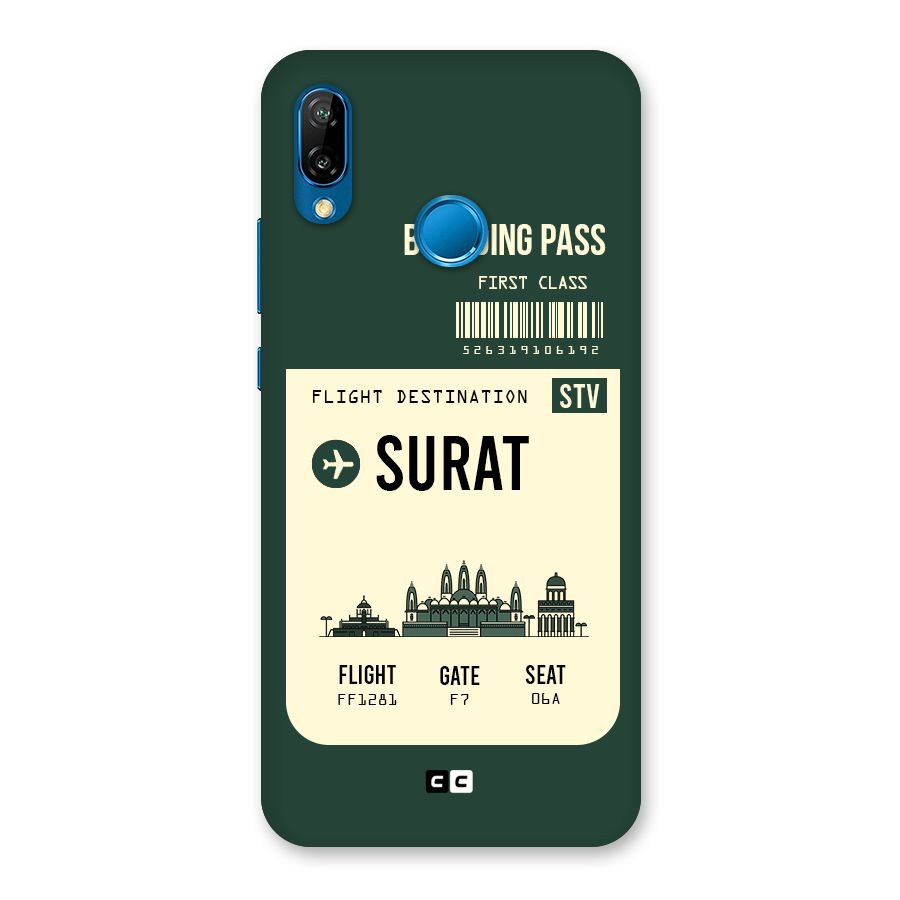 Surat Boarding Pass Back Case for Huawei P20 Lite