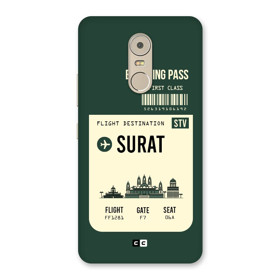 Surat Boarding Pass Back Case for Lenovo K6 Note