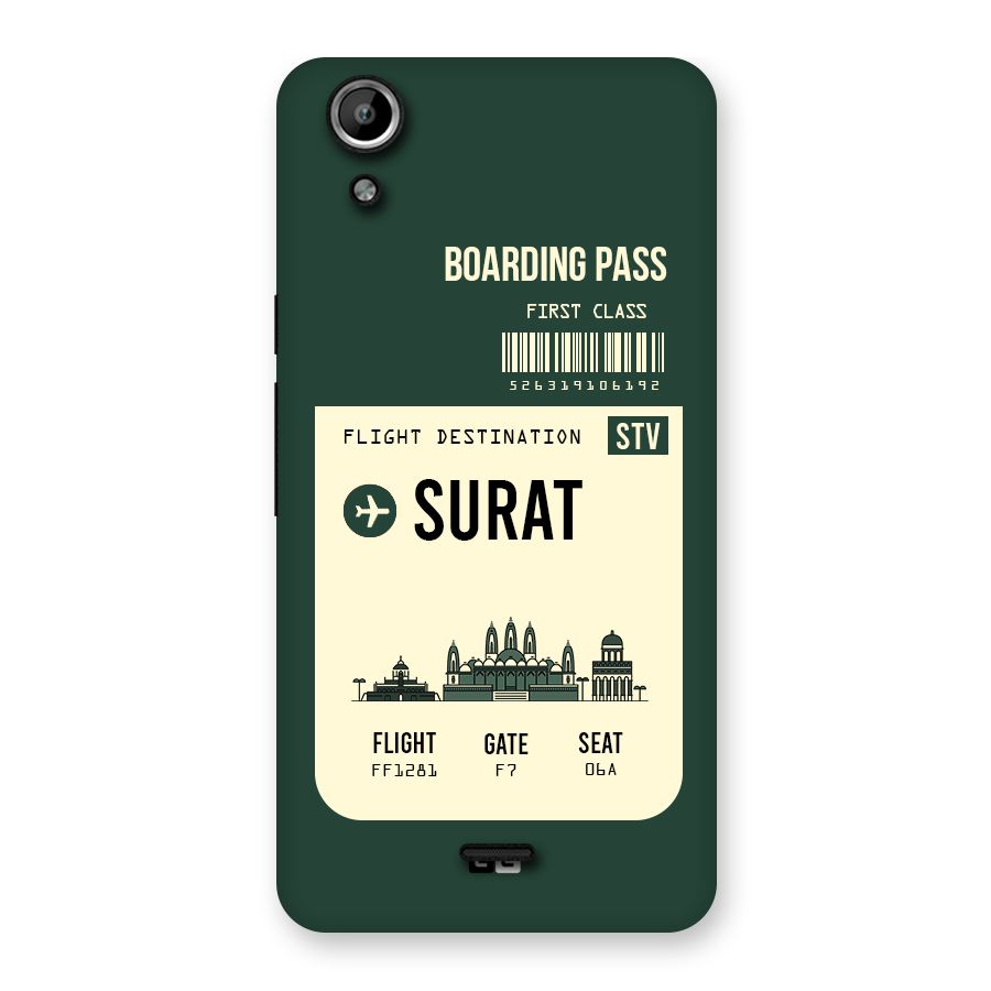 Surat Boarding Pass Back Case for Micromax Canvas Selfie Lens Q345
