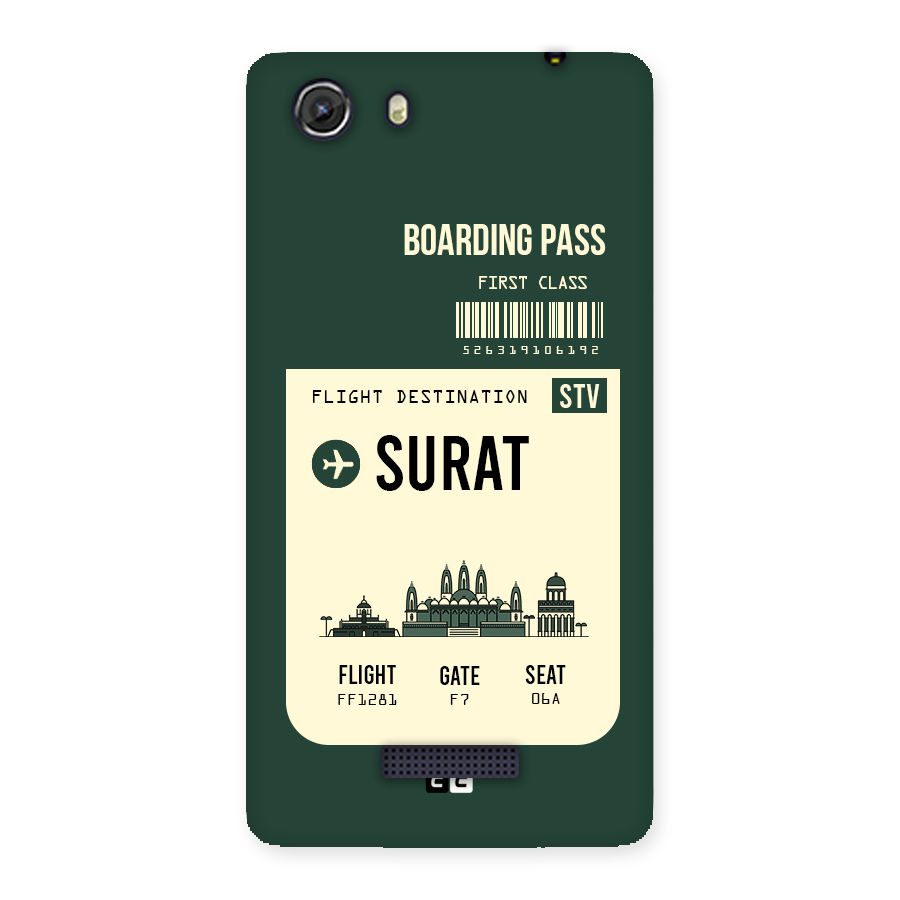 Surat Boarding Pass Back Case for Micromax Unite 3