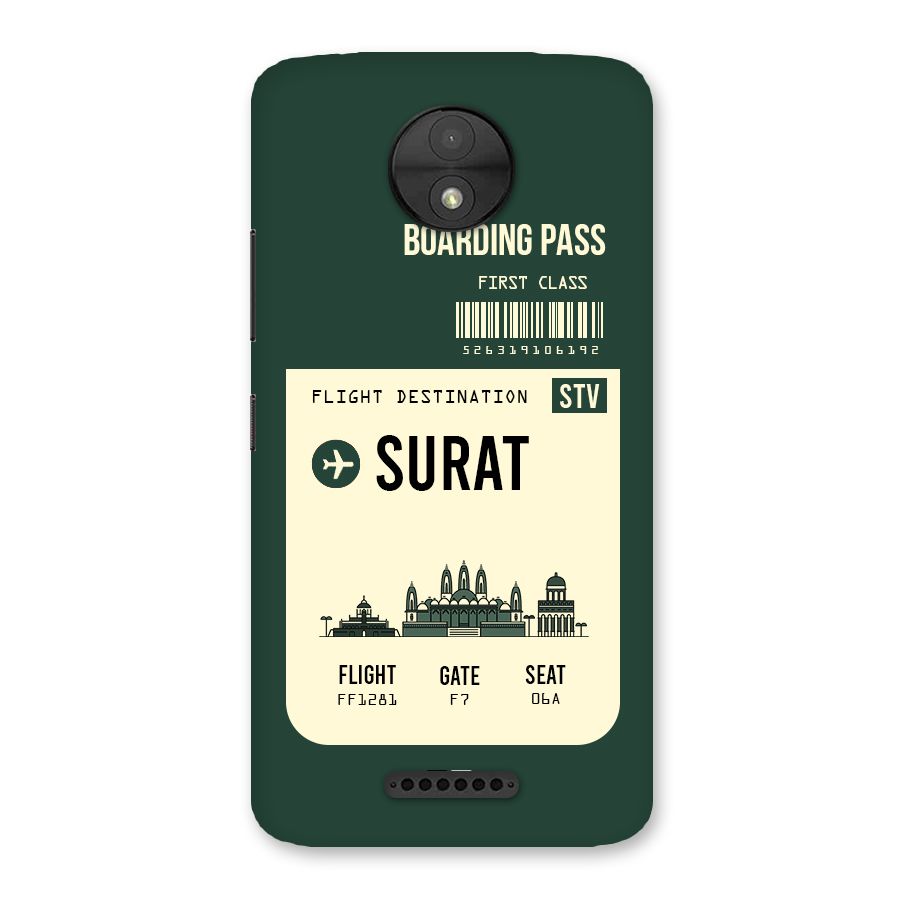 Surat Boarding Pass Back Case for Moto C