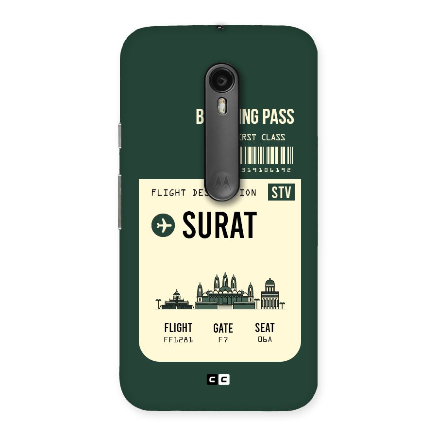 Surat Boarding Pass Back Case for Moto G3
