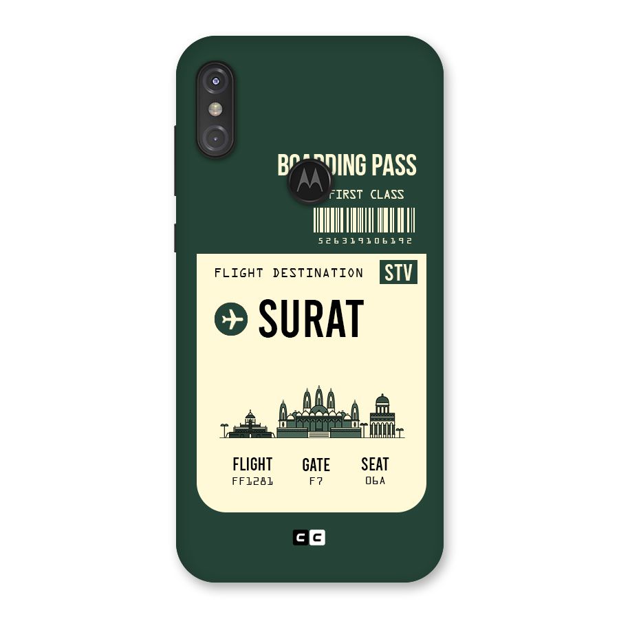 Surat Boarding Pass Back Case for Motorola One Power