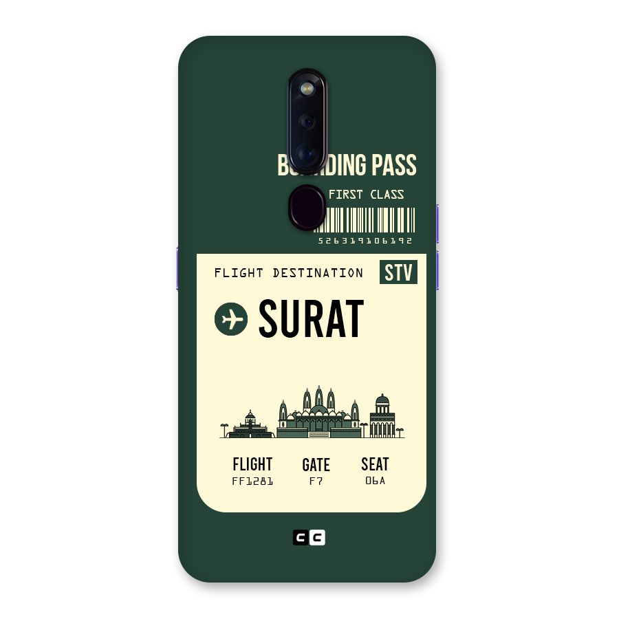 Surat Boarding Pass Back Case for Oppo F11 Pro