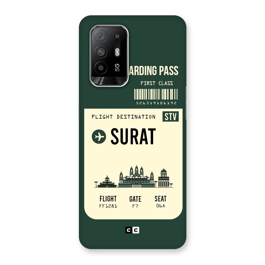 Surat Boarding Pass Back Case for Oppo F19 Pro Plus 5G