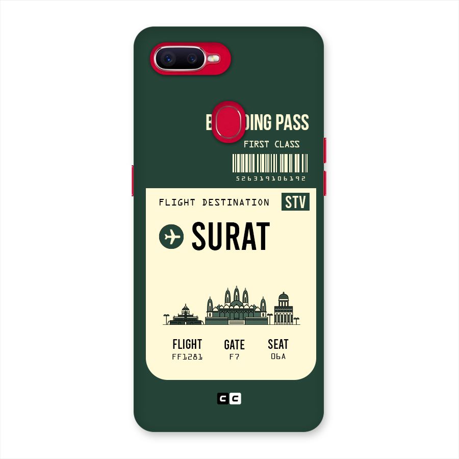 Surat Boarding Pass Back Case for Oppo F9 Pro