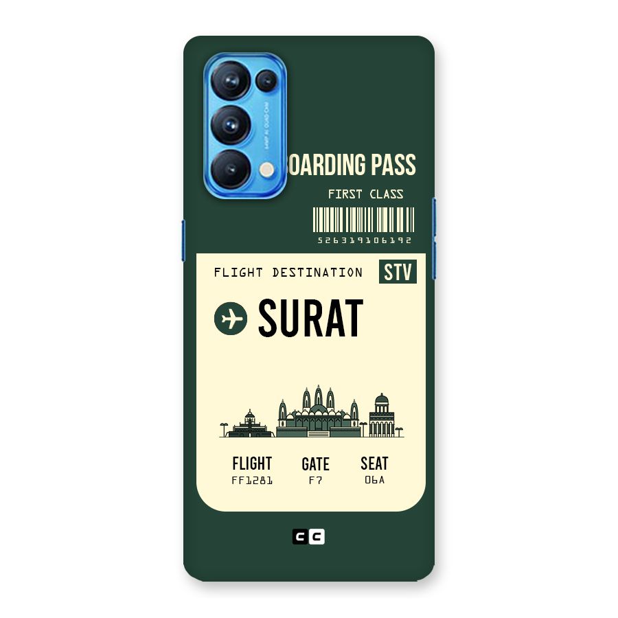 Surat Boarding Pass Back Case for Oppo Reno5 Pro 5G