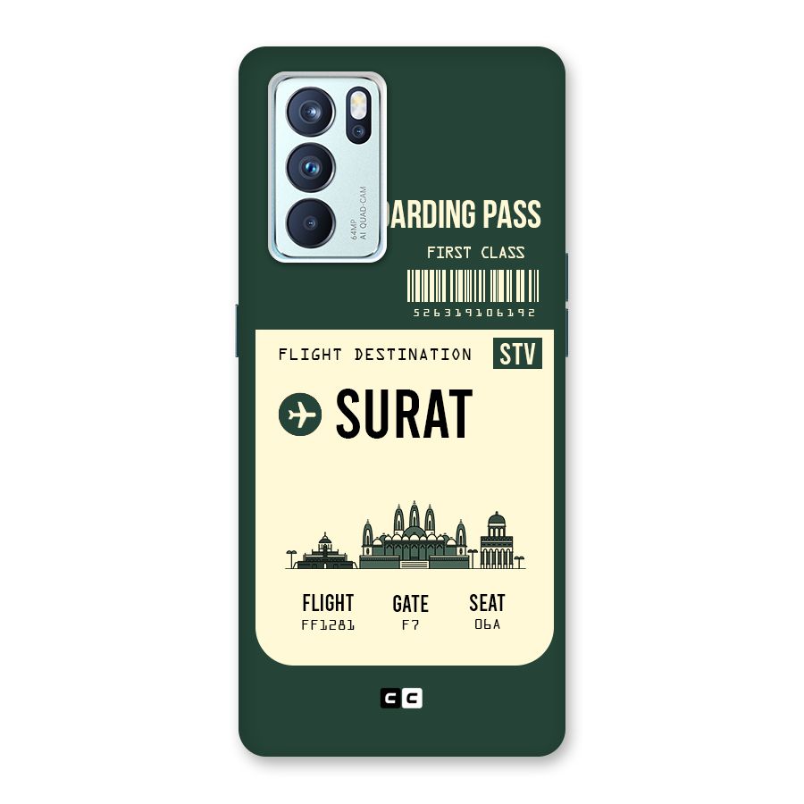 Surat Boarding Pass Back Case for Oppo Reno6 Pro 5G