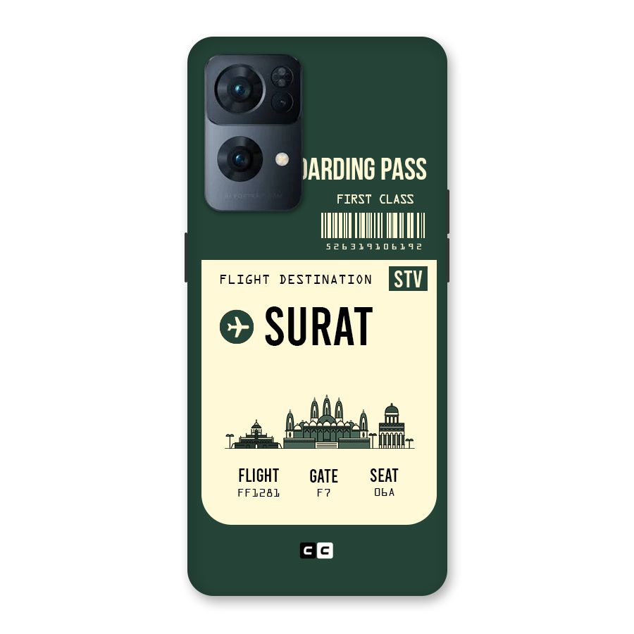 Surat Boarding Pass Back Case for Oppo Reno7 Pro 5G