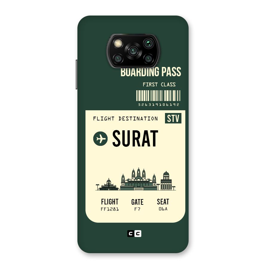Surat Boarding Pass Back Case for Poco X3