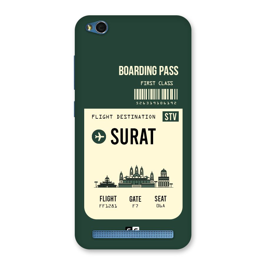 Surat Boarding Pass Back Case for Redmi 5A