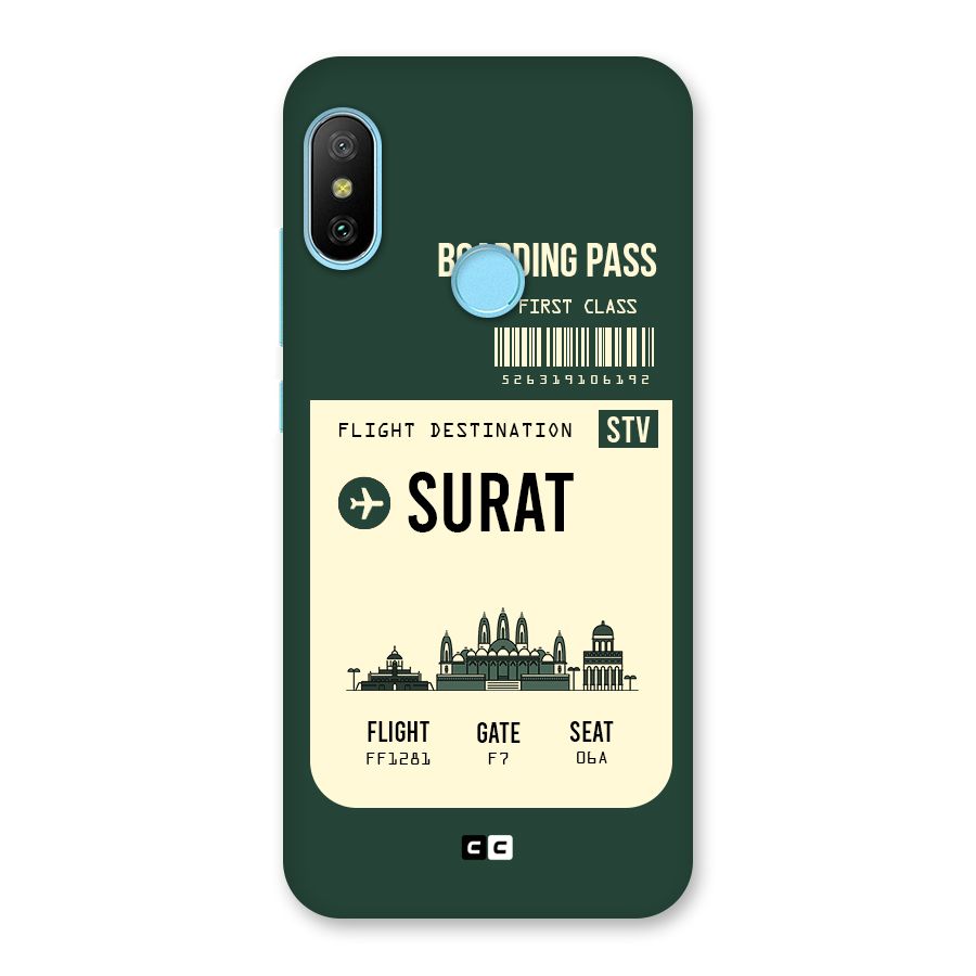 Surat Boarding Pass Back Case for Redmi 6 Pro