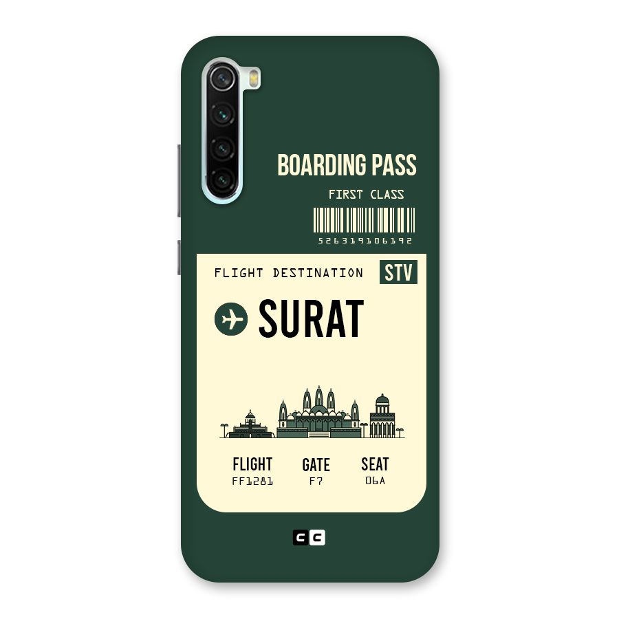 Surat Boarding Pass Back Case for Redmi Note 8