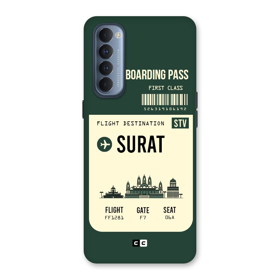 Surat Boarding Pass Back Case for Reno4 Pro
